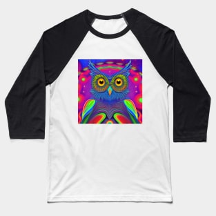 Psychedelic Owl Baseball T-Shirt